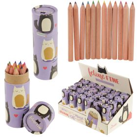 Tubo redondo com lápis de cor Feline Fine Tubo redondo com lápis de cor Feline Fine