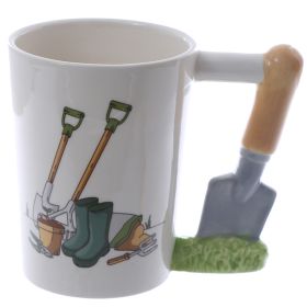 Caneca de Cerâmica Jardím com Asa em forma de p&aac