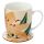 Caneca de Porcelana e base - Florens Hesperantha