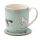 Willow Farm Cavalos Caneca de Porcelana e Base 
