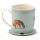 Willow Farm Cavalos Caneca de Porcelana e Base 