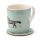 Willow Farm Cavalos Caneca de Porcelana e Base 