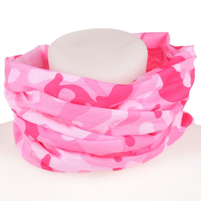 Lenço Bandana para o pescoço - Camuflagem Rosa