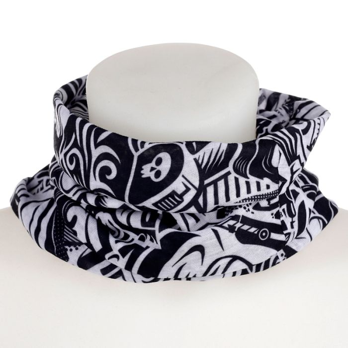 Lenço Bandana para o pescoço - Graffiti Branco e Negro