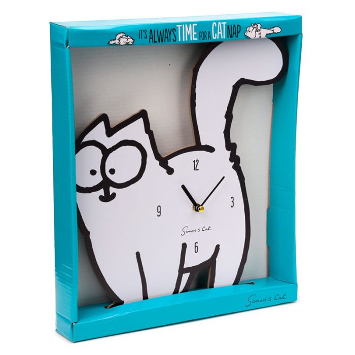 Relogio de parede com forma de Simon's Cat