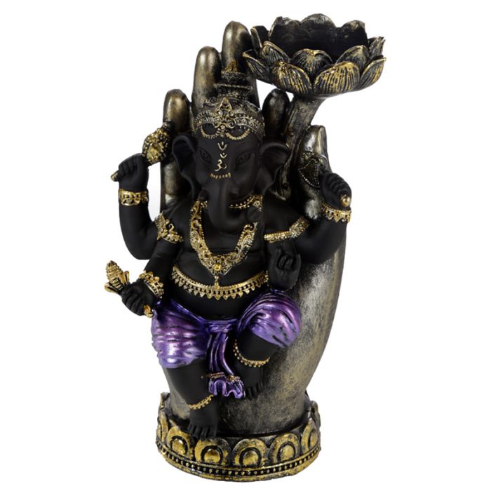 Ganesh na mão suporte para luz de chá de lótus