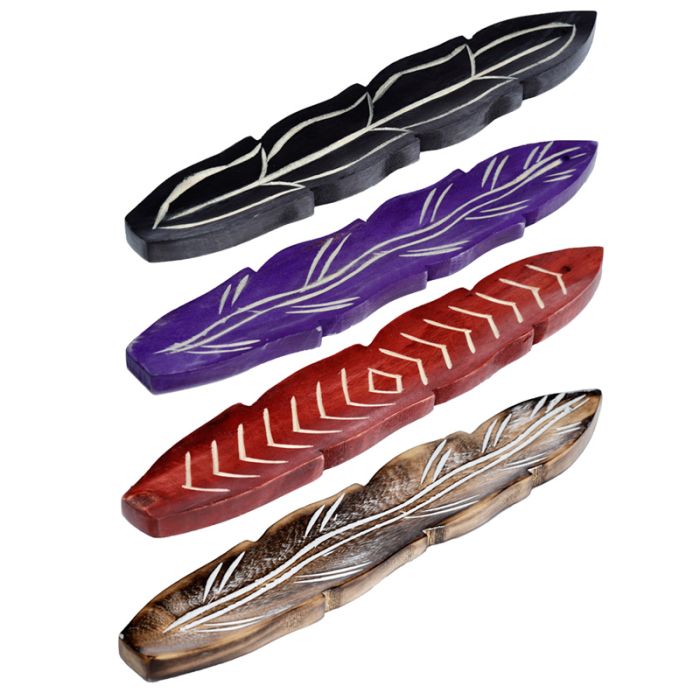 Queimador de Incenso em Madeira de Mango - Em forma de Penas