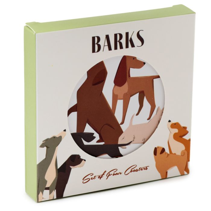 Barks Cães - set de 4 bases para copos