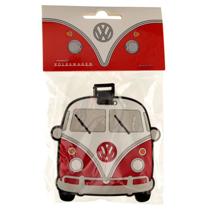 Etiqueta de bagagem Volkswagen Campervan VW T1 vermelha em PVC