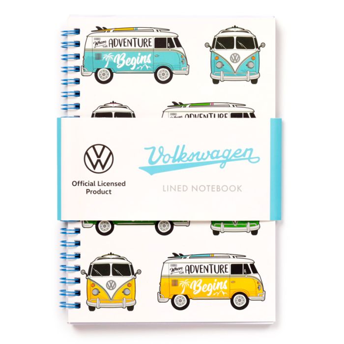 Caderno A5 com espiral e líneas Volkswagen VW T1 Camper Bus Multi Desenho