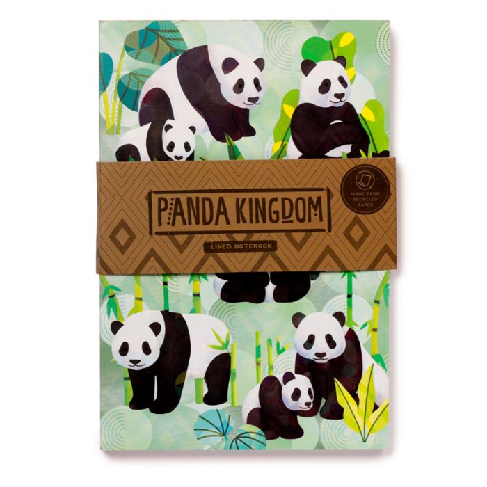 Bloco de Notas A5 em papel reciclado - Reino Animal Panda