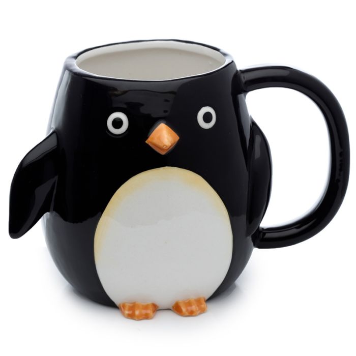 Caneca Cerâmica com asa moldada - Pinguim