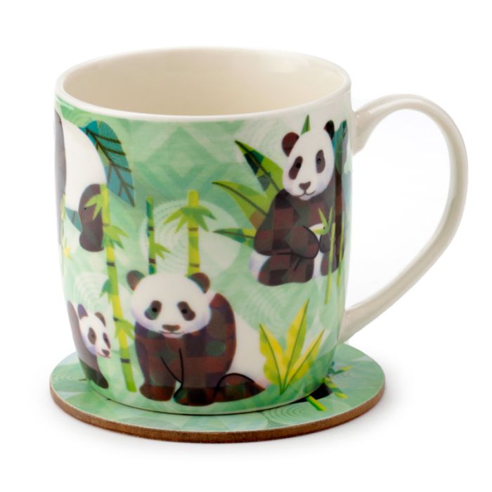 Reino Animal Panda Caneca de Porcelana e Base 