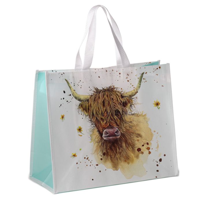 Jan Pashley Highland Coo Cow - saco para compras reutilizável