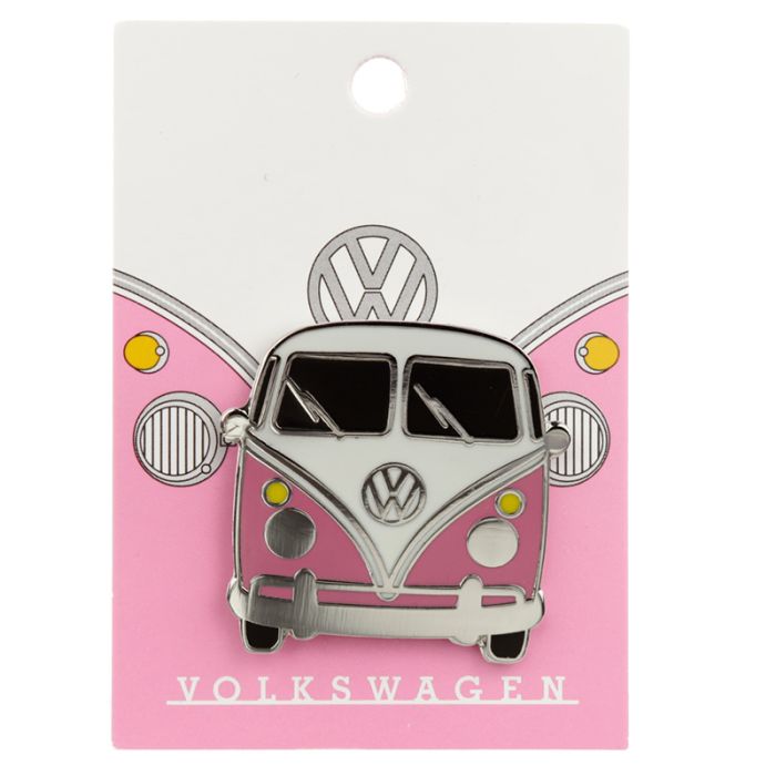Pin Colecionável esmalte rosa Volkswagen VW T1 Camper Bus