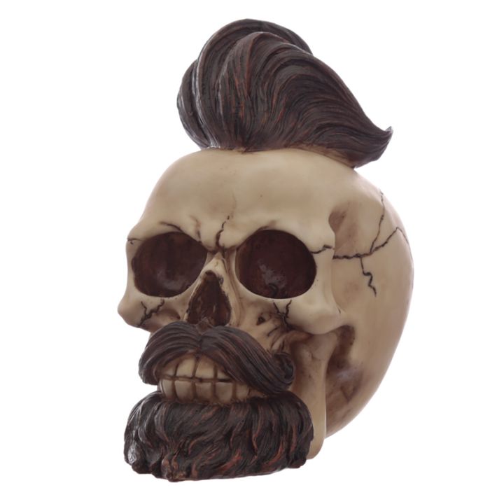 Caveira Ornamento com Barba e Corte da Moda