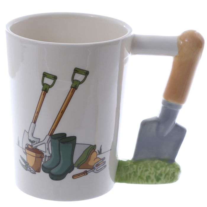 Caneca de Cerâmica Jardím com Asa em forma de p&aac