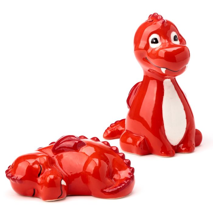 Dragão Vermelho - Set de Sal e Pimenta em Cerâmica