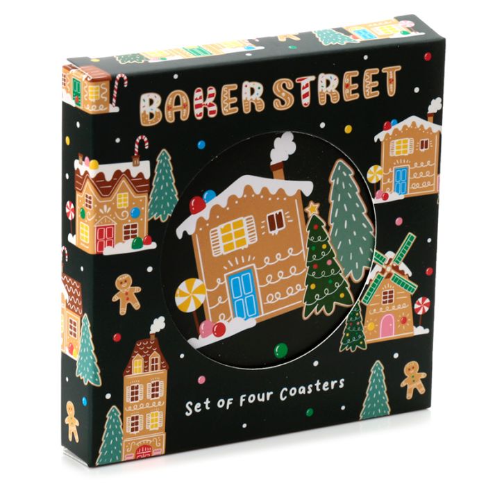 Natal Baker Street set de 4 bases para copos