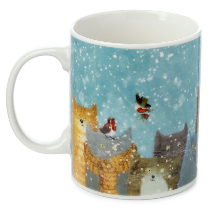 Caneca de Porcelana Jan Pashley - Gatos de Natal