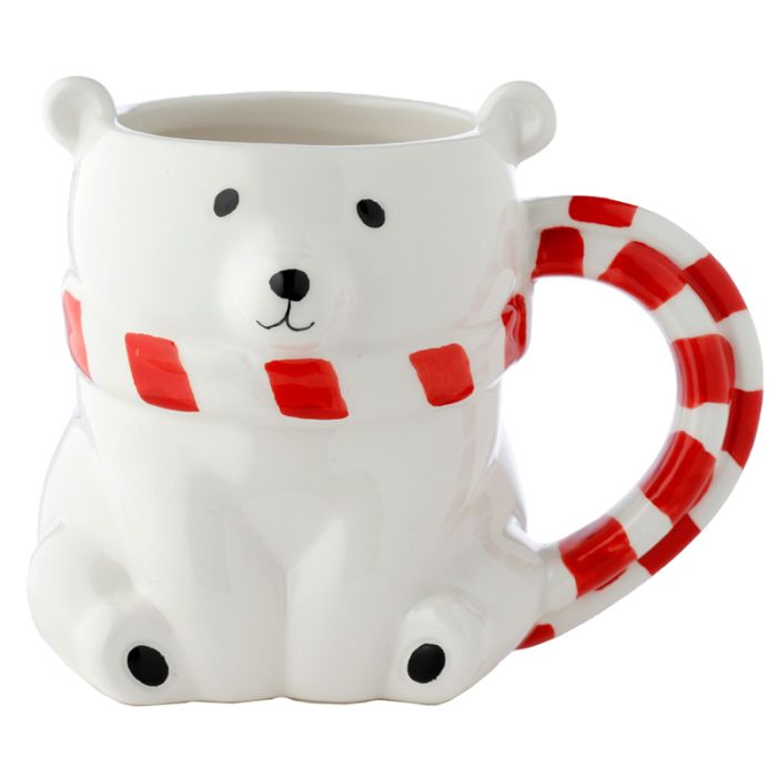 Caneca de cerâmica em forma Urso Polar