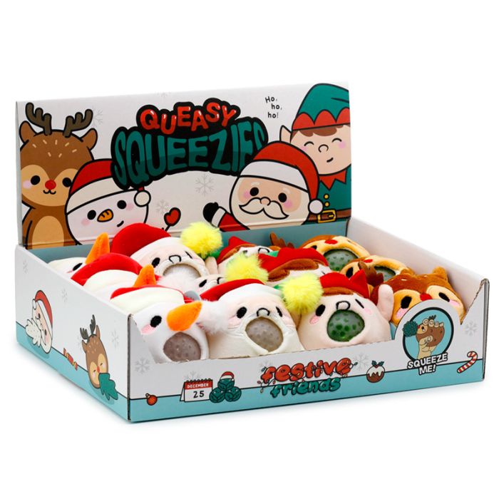 Brinquedo de pelúcia espremível Queasy Squeezies Amigos de Natal