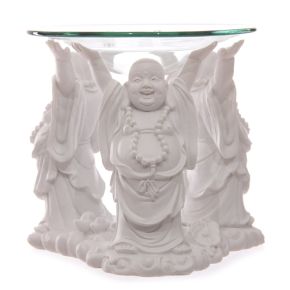 Suporte para velas Buda branco rindo-se 11cm