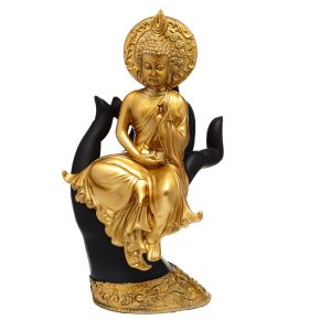 Buda Thai Sentado em Mão - Dourado