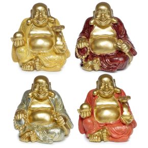 Mini Buda Chinês da sorte brilhante e risonho 8cm