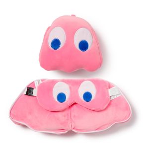 Almofada de Viagem e Máscara de Dormir Relaxeazzz Pac-Man Rosa