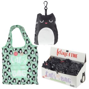 Bolsa desdobrável desenho Feline Fine Cat