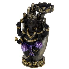 Ganesh na mão suporte para luz de chá de lótus