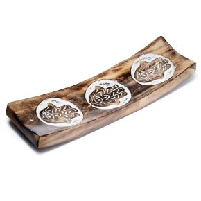 Queimador de Incenso em Madeira de Mango - Hamsa