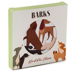Barks Cães - set de 4 bases para copos