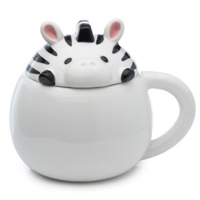 Caneca de cerâmica com tampas de animais - Adoramals Zebra