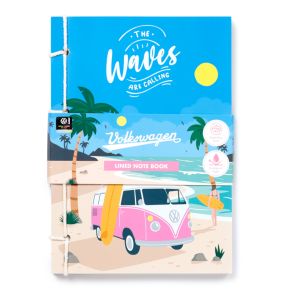 Bloco A5 em Papel de Pedra VW Volkswagen T1 Camper Bus Waves