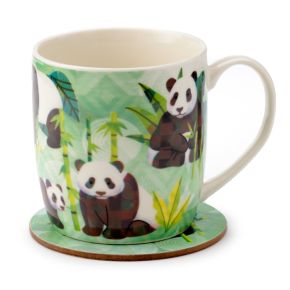 Reino Animal Panda Caneca de Porcelana e Base 