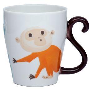 Caneca de Porcelana asa com forma de Cauda Zooniverso Macaco