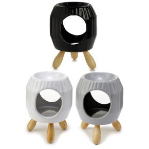 Queimador de Óleos em Cerâmica - Abstrato Branco