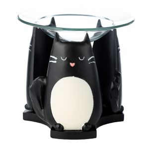 Queimador de Óleo e Cera com Prato de Vidro - Gato Feline Fine Queimador de Óleo e Cera com Prato de Vidro - Gato Feline Fine