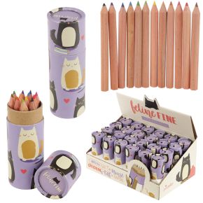 Tubo redondo com lápis de cor Feline Fine Tubo redondo com lápis de cor Feline Fine