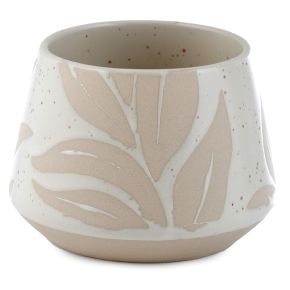 Vaso cor creme e esmaltado para plantas - Florens Hesperantha - S