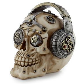Caveira de Decoração estilo Punk com Auriculares