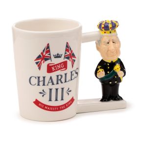 Caneca Cerâmica com asa moldada - Rei Charles III 